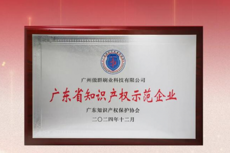 科技强企，刷新无限|傲群刷业荣获省知识产权示范企业